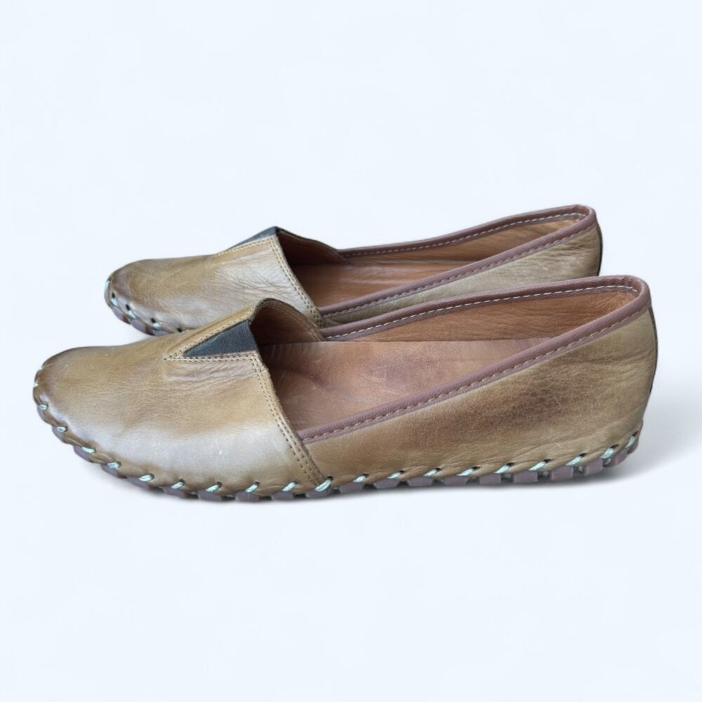 Spring Step Kathaleta Brown Slip On Leather Comfort Flats Arch Support size 41